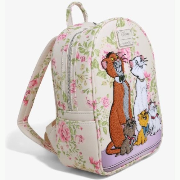 Loungefly Disney The Aristocats Floral Chenille Mini Backpack - Picture 2 of 3